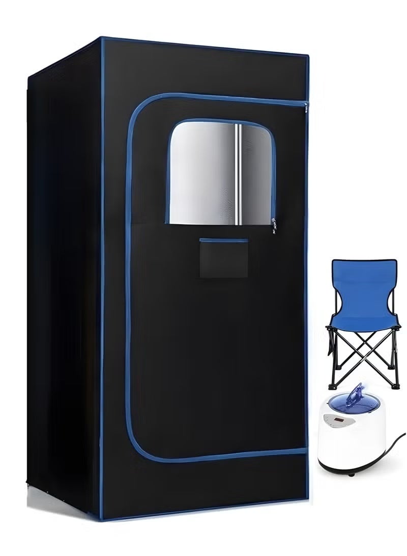 WALALLA Sauna, Sauna Tent, Portable Sauna, Home Sauna with 3.0L 1000W Steam Generator, Remote Control, Folding Chair, 9 Levels, Home Sauna Tent for Gym, Yoga, Pilates, Hot Tu, Spa, 80cm x80cm x 180cm - Image 1